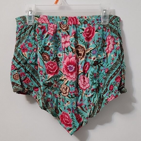 Spell & the Gypsy Collective Babushka Turquoise Blouse Shorts Set XS b179 - Picture 10 of 16